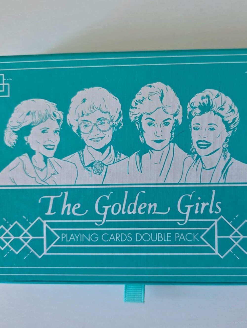 NWOT ~ The Golden Girls Playing Cards Double Pack - Teal & White
